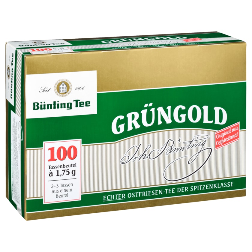 Bünting Tee Grüngold 175g, 100 Beutel